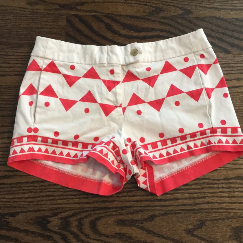 J. Crew 3” Chino Shorts in Pink Tribal